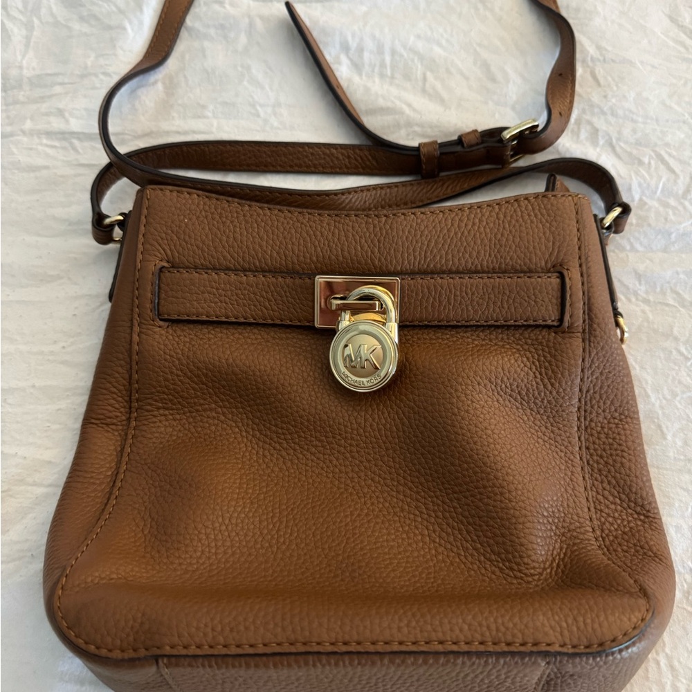 Michael Kors Brown Pebbled Leather Crossbody with Gold Hardware - Picture 2 of 6